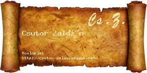 Csutor Zalán névjegykártya