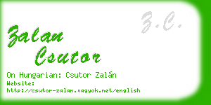 zalan csutor business card